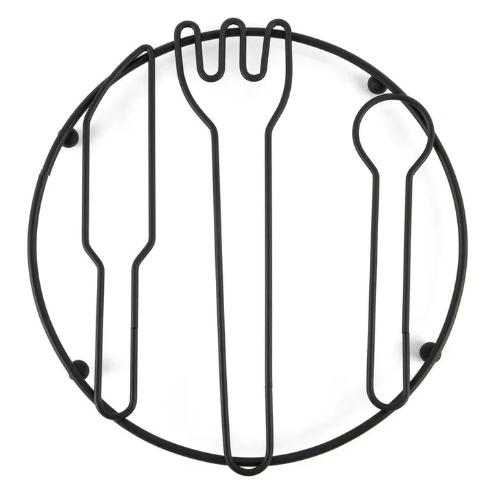 Fém Edényalátét 'Knife' Fekete - Forró Edény Alátét