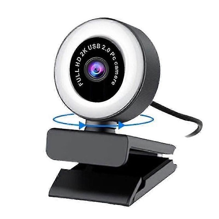 Webkamera HD 5MP mikrofonnal, autofókusszal, fekete, USB