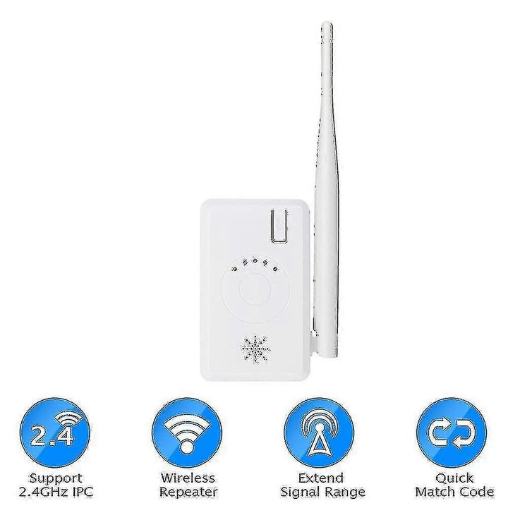 WiFi hosszabbító megfigyelő kamerákhoz, jelerősítő, 2.4G, fekete