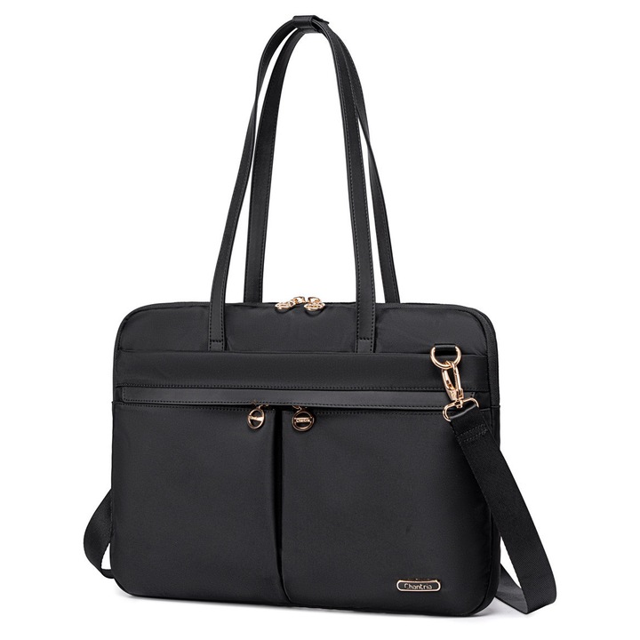 Geanta umar Chantria CB00773, 4L, negru, 40.5x3x30cm, pentru laptop 15.6"