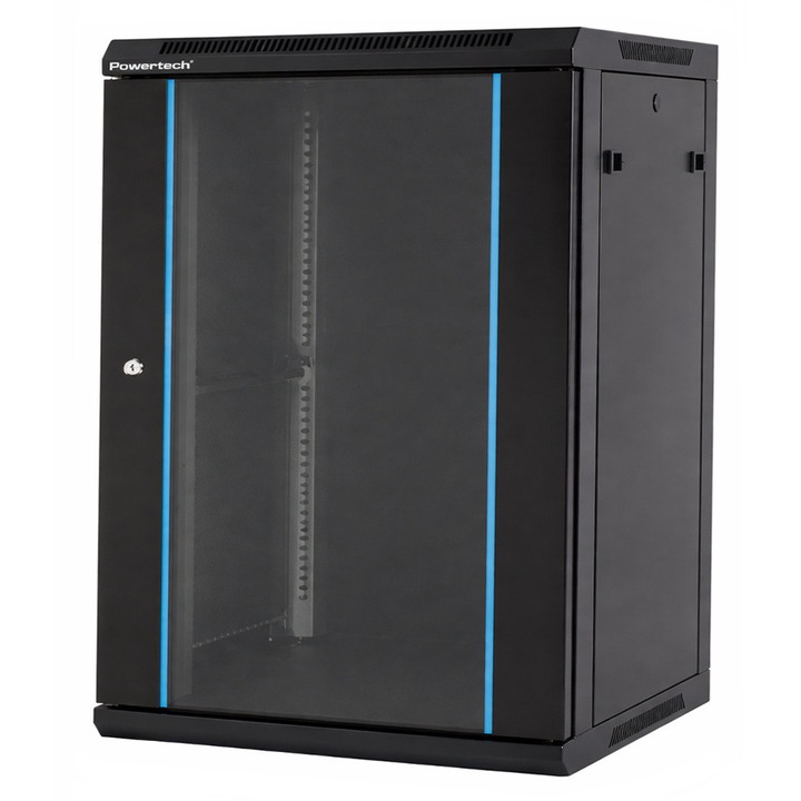 Rack metalic POWERTECH 19 inch 15U, 600x600x855mm, negru