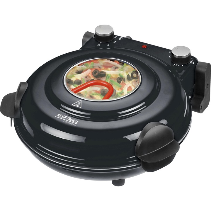Cuptor electric pizza Kraft&Dele KD4344 1200W piatra 30cm inox 37x35x17cm set 2 lopatele