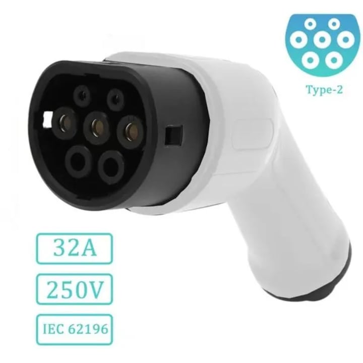 Adaptor incarcare vehicul electric, 32A, IP54, 250V, tip 2, multicolor