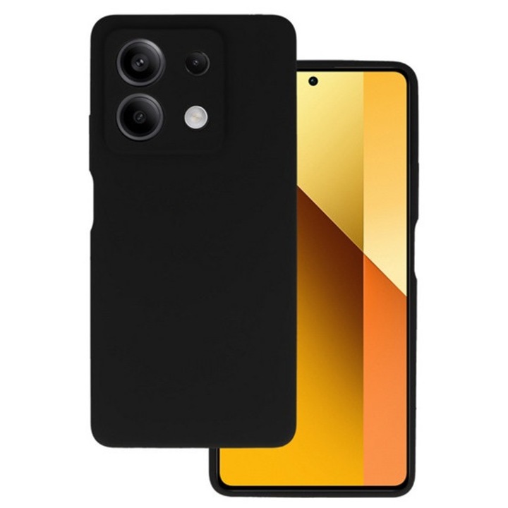 Gigapack szilikon mobiltelefon tok, matt, mikrofiber plüss karcolásmentesítő belső, prémium, fekete, kompatibilis: Redmi Note 13 5G