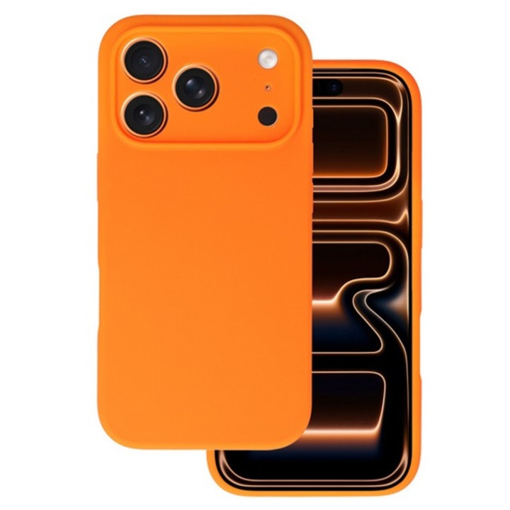 Gigapack szilikon mobiltelefon tok, matt, mikrofiber plüss karcolásmentesítő belső, prémium, narancssárga, kompatibilis: Galaxy A17 5G