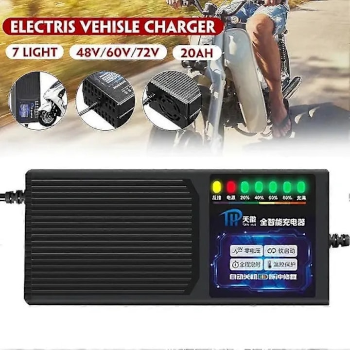 Incarcator vehicule electrice 72V 20Ah negru 18x8x6cm