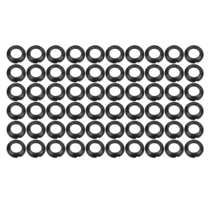 60 db fekete szilikon gyűrű horgászbotokhoz 13mm