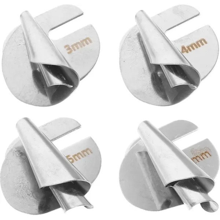 4 db fém szegőtalp készlet, 3-6mm, ezüst, 3.2x2.8x1.3cm