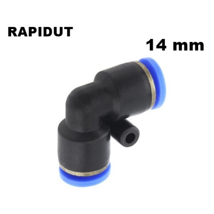 Cuplaj/conector rapid pneumatic, RAPIDUT, Mufa rapida L 14 mm, Plastic, Negru/Albastru