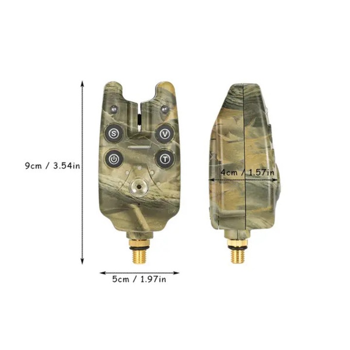 Sistem semnalizare pescuit LED, reglabil, negru, 9x5x4cm