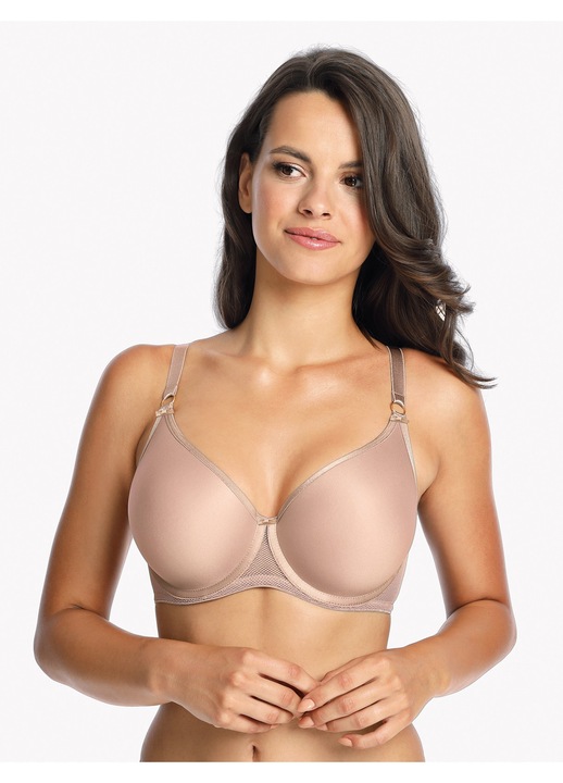 Sutien cu cupa intreaga Gaia, moka, microfibra, bretele nedetasabile, constructie M10