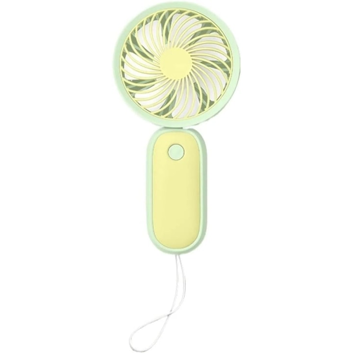 Mini hordozható ventilátor, USB, sárga, 4 szín, csendes