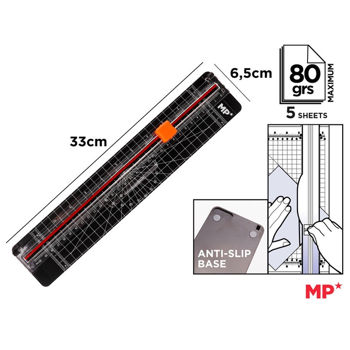 Офис гилотина MP PA1104, черна, 30см, 33x6.5см