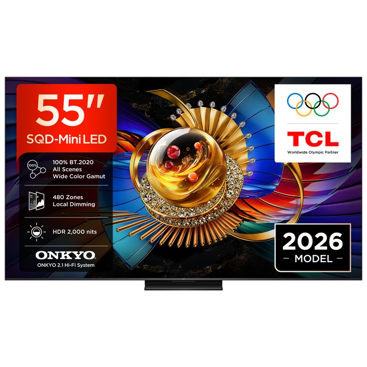 Televizor TCL 55Q7D PRO SQD Mini LED 55 inch, negru