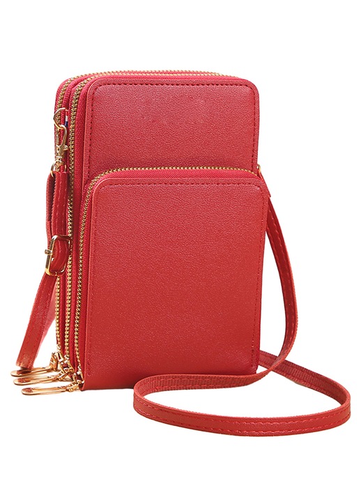 Kis bőr crossbody táska, átlátszó, 18x6x11.5cm, fekete