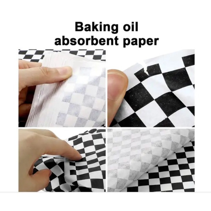 Foi hartie alimentara cerata rosu alb patrat 100 foi 30x30cm