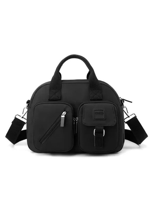 Női crossbody táska, nagy kapacitású, fekete, 31x22x18cm