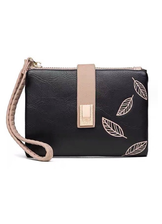 Portofel dama piele ecologica multicolor 12x9x2.5cm cu fermoar si clapeta