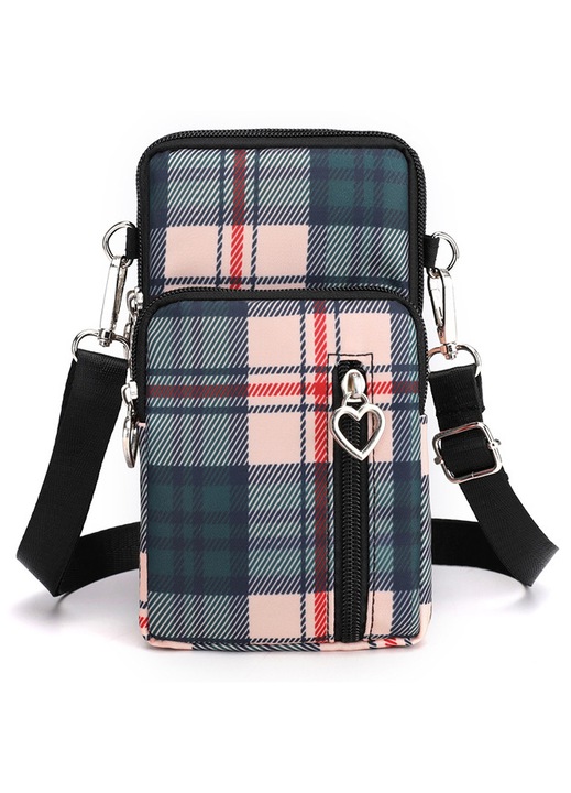 Női mini crossbody táska, vízálló, fekete, 19x10x6cm