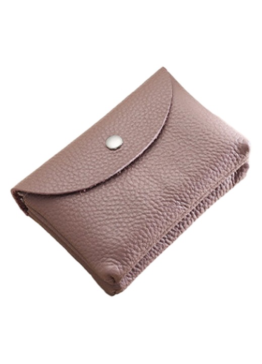 Portofel mic pentru monede, piele PU, buzunar cu fermoar si nasture, negru, 10x8cm