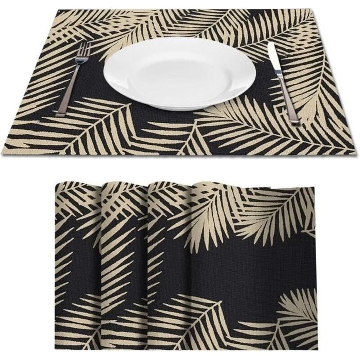 Set 4 servetele masa, tesatura eleganta, maro, 45x30cm
