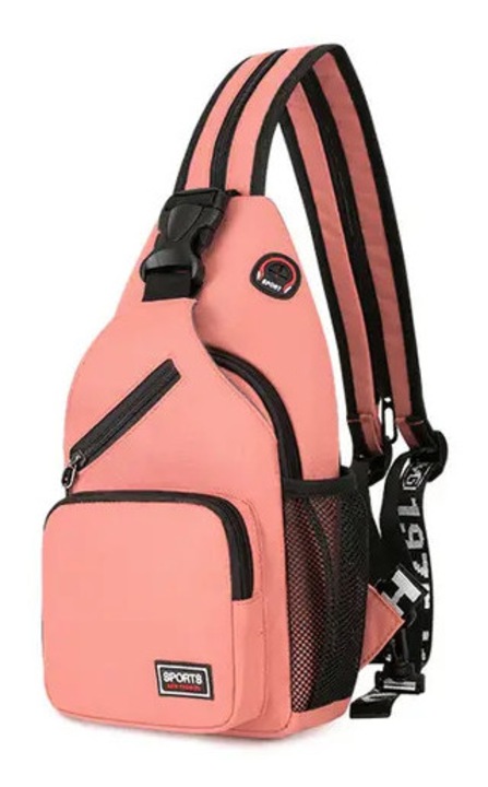 Rózsaszín multifunkcionális crossbody táska 33x20x7cm Oxford