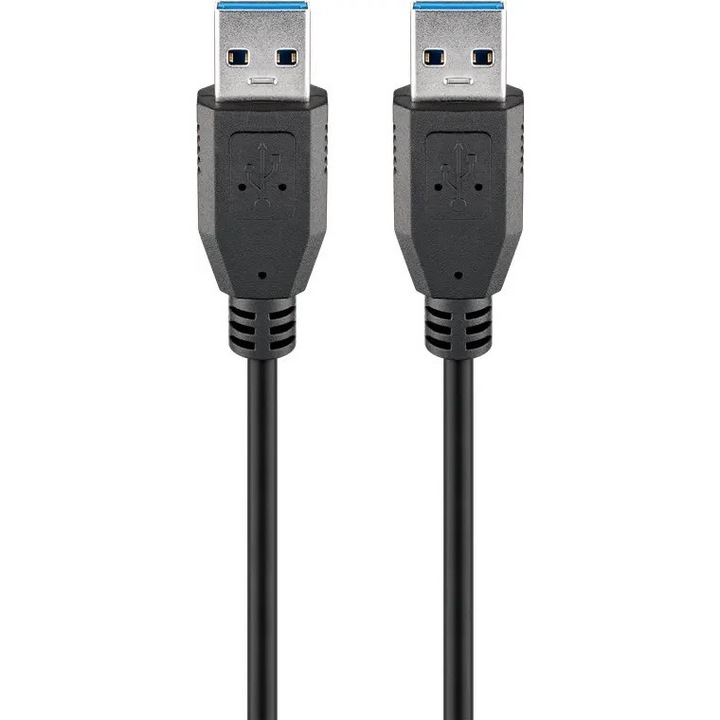 USB 3.0 kábel, 5m, fekete, nagy sebességű, 15W töltés