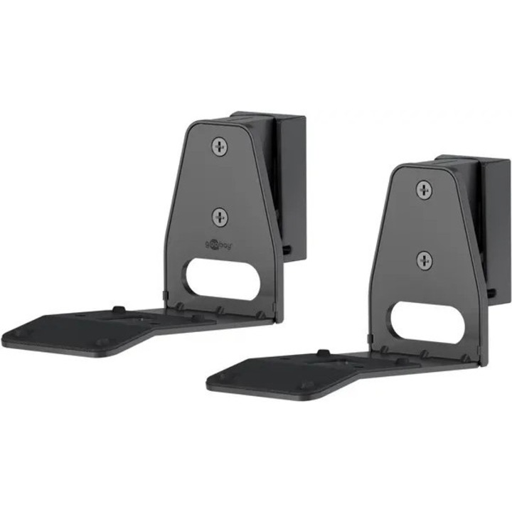Fali hangfal tartó, 2 db, fém, fekete, 19x11.2x8cm, teherbírás 5kg