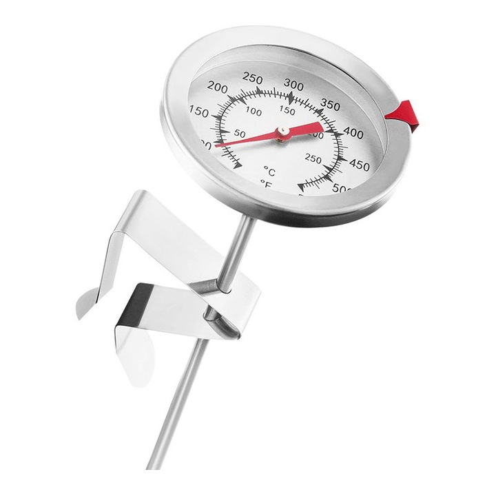 Termometru prajitor inox cu clema 0-300°C