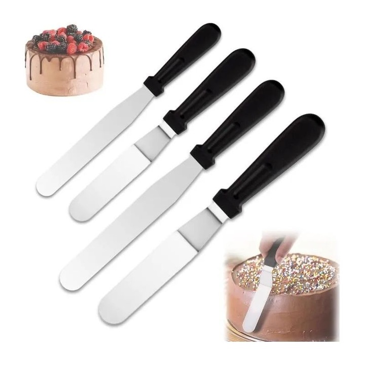 Set 4 spatule patiserie inox 27x32cm ergonomic