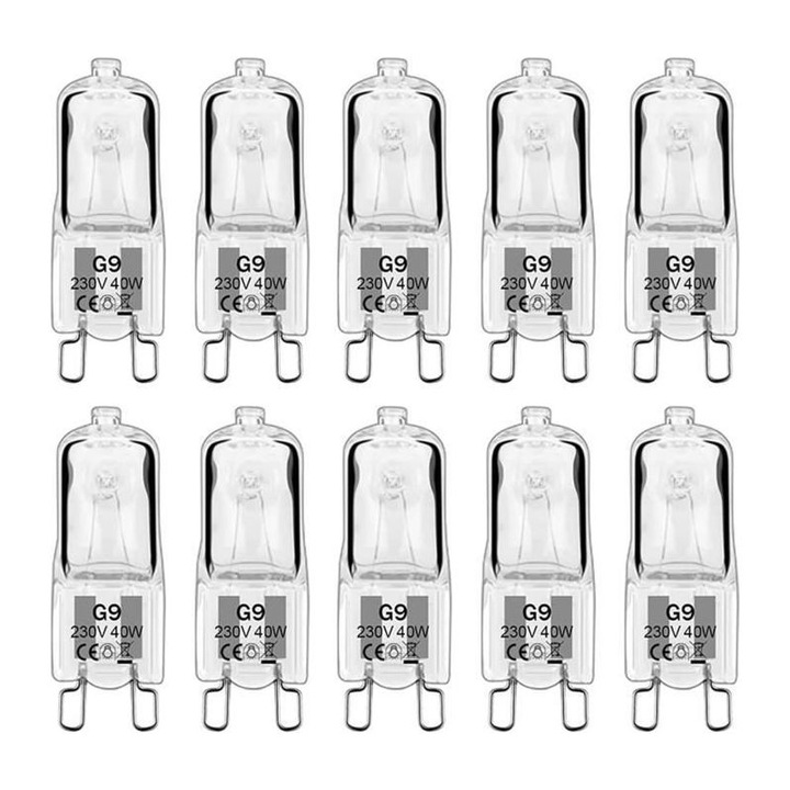 Halogén izzó G9 40W 3000K 44x13mm, 10 db-os készlet