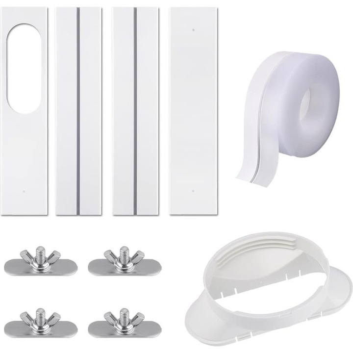 Ablakszigetelő készlet légkondicionálóhoz, strapabíró PVC, állítható, 13cm átmérő