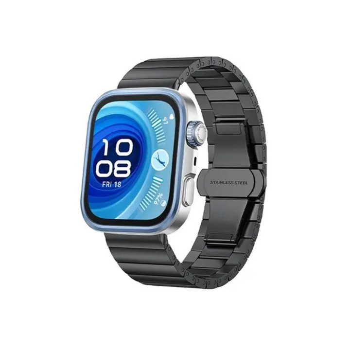 Bratara smartwatch otel inoxidabil, ajustabila, aurie, 23x2x0.2cm