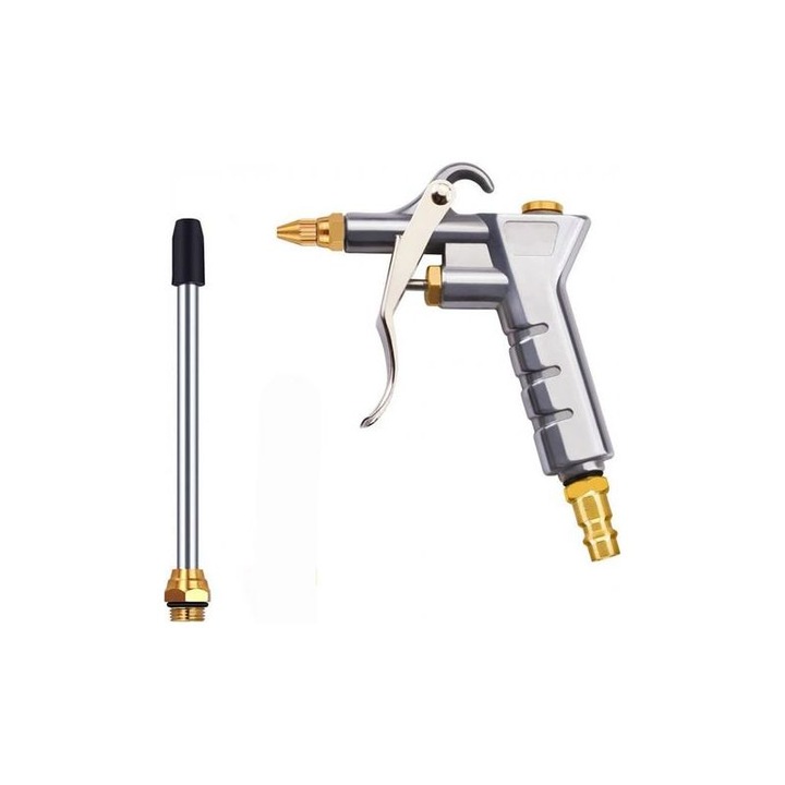 Pistol aer comprimat aluminiu cu duza rotativa si extensie plastic, 150 psi