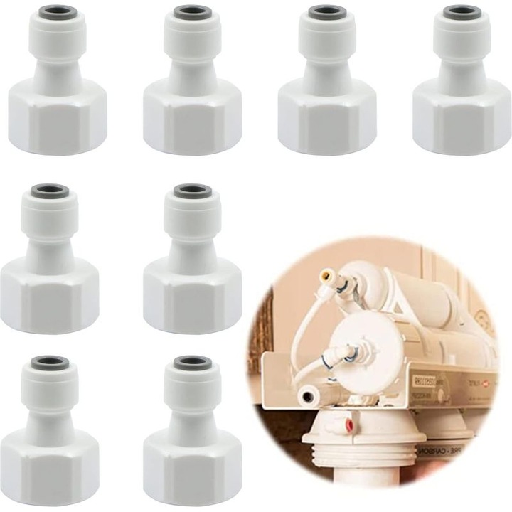 Furtun alimentare universal plastic alimentar 1/2" filet 1/4" racord rapid transparent
