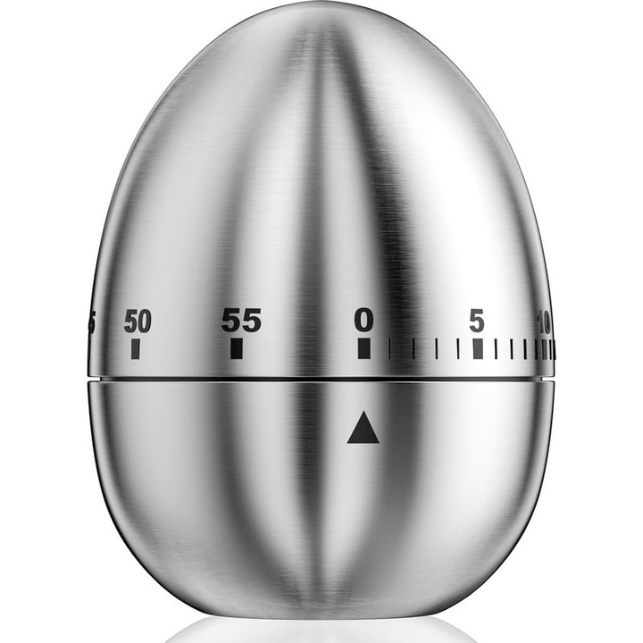 Timer bucatarie inox, forma ou, mat, 7x5cm