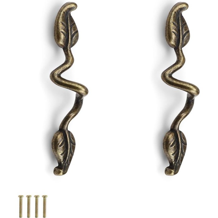 Manere usa, zinc, design ramuri, antirugina, 12x3cm