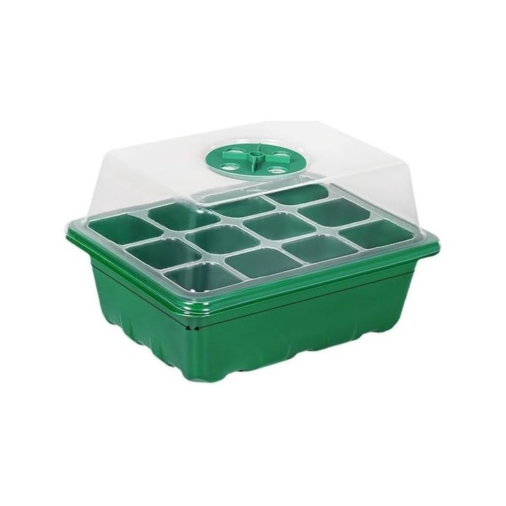 Dome umiditate reglabil pentru germinare, transparent, cu manere laterale
