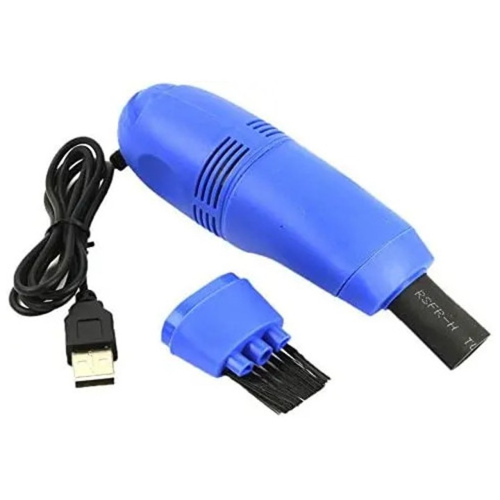 Mini USB billentyűzet porszívó, kék, 10x3.4x4cm
