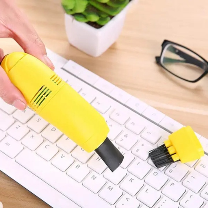 Mini USB billentyűzet porszívó, hordozható, sárga
