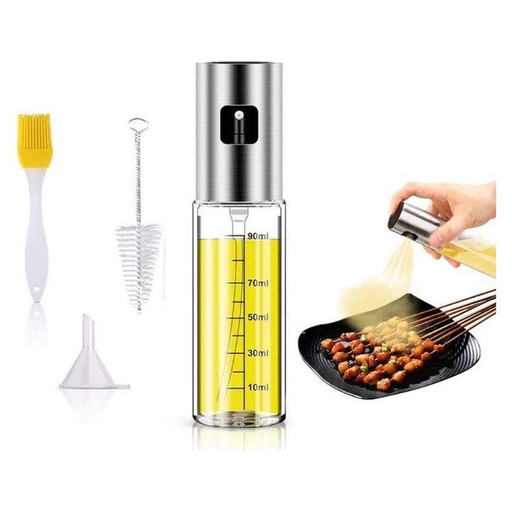 Pulverizator ulei sticla alimentara capac inox 304 250ml
