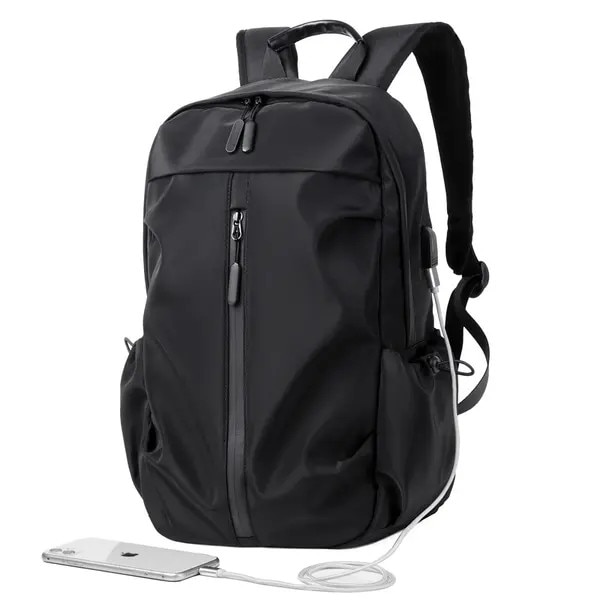 Rucsac de calatorie, compatibil cu laptop de 15.6 inch, curea ajustabila, negru, 45x30.5x15 cm
