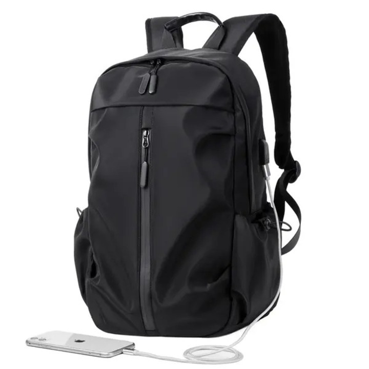 Laptop hátizsák 15.6 inch, USB, vízálló, fekete, 30x45x15cm
