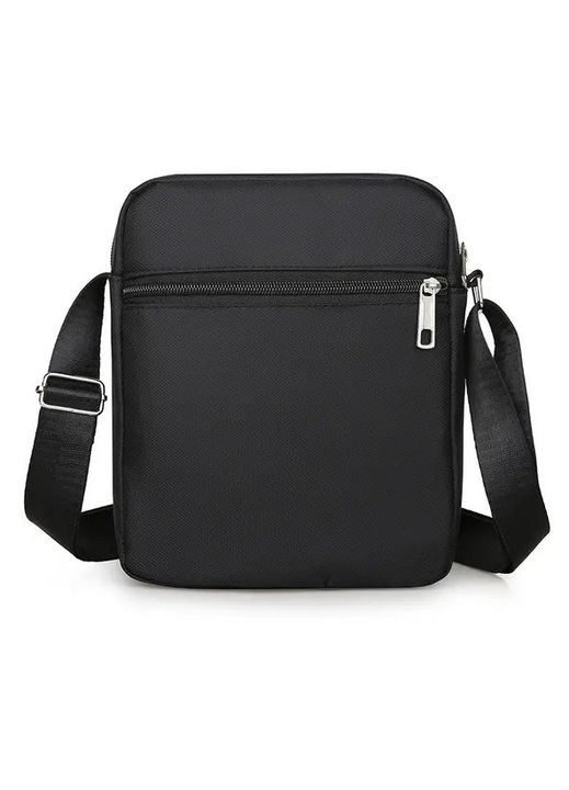 Férfi crossbody táska, fekete nylon, 22x19x6cm, 2 darabos szett