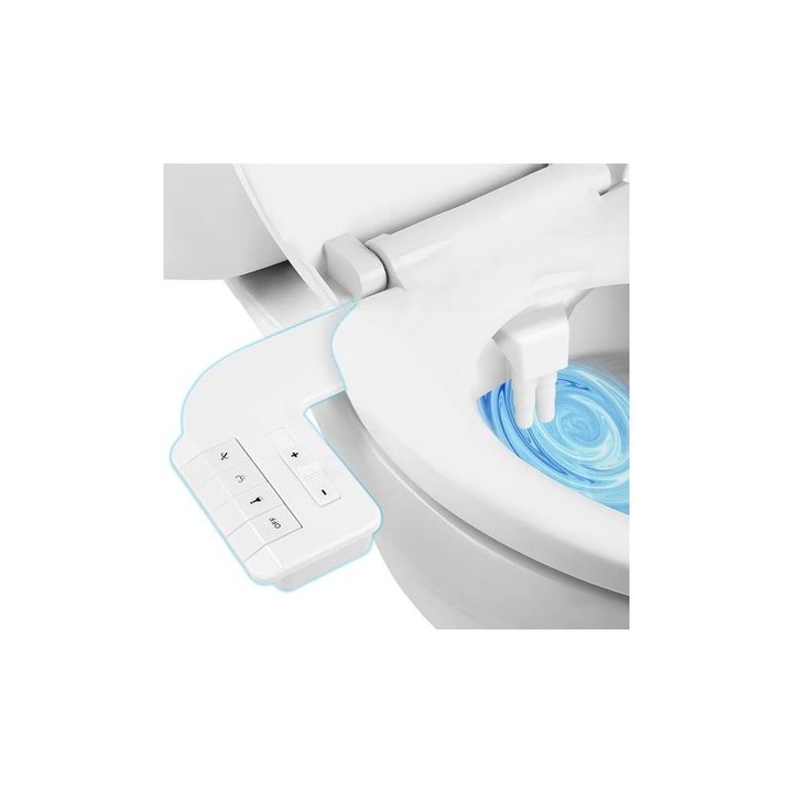Bidet WC portabil, ABS, furtun alb, supapa alama, reglabil, universal