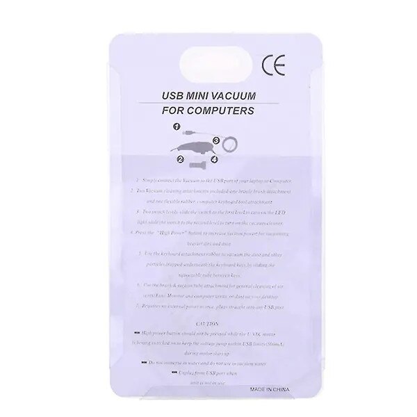 Mini aspirator portabil pentru laptop, perie de curatare, 14x3.5x4cm, alb