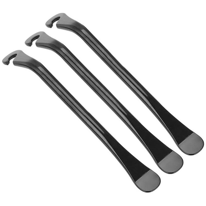 Set 3 leviere roata bicicleta carbon 12x0.7cm negre ergonomice