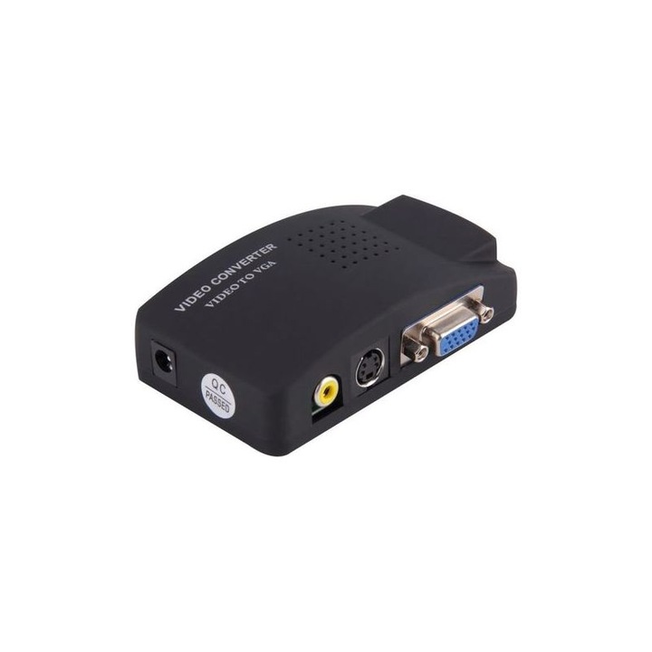 Adaptor video negru 9.5x6x3cm OEM