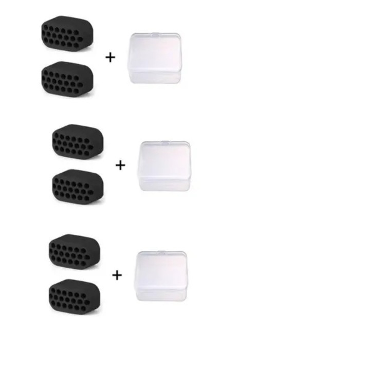 Set 6 exercitatoare maxilar, silicon, negru-alb, 28.97x13.92mm