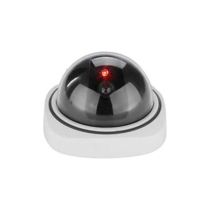 Бутафорна камера за наблюдение с мигащ червен LED, за вътрешно ползване, без кабели